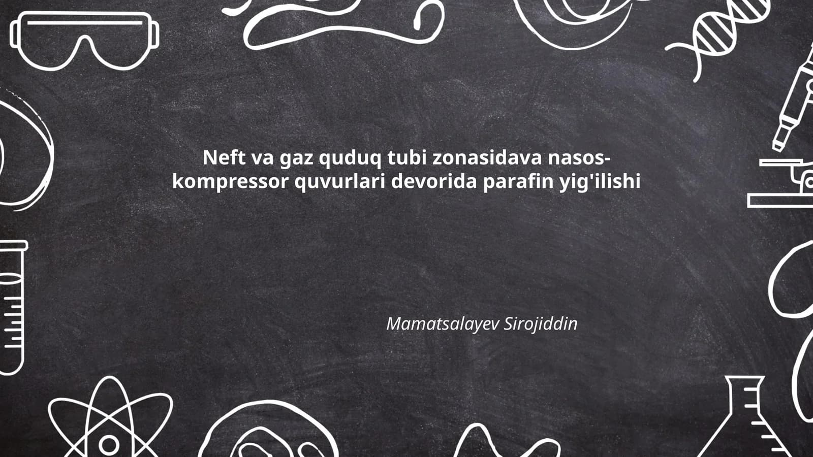 Neft va gaz quduq tubi zonasidava nasos-kompressor quvurlari devorida parafin yig'ilishi