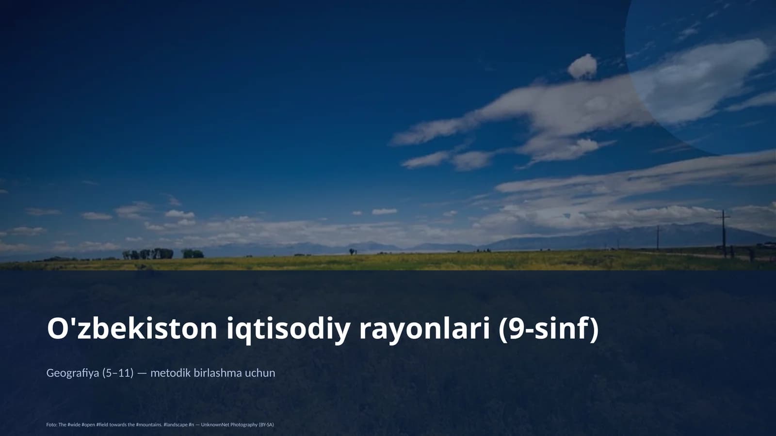O'zbekiston iqtisodiy rayonlari (9-sinf)