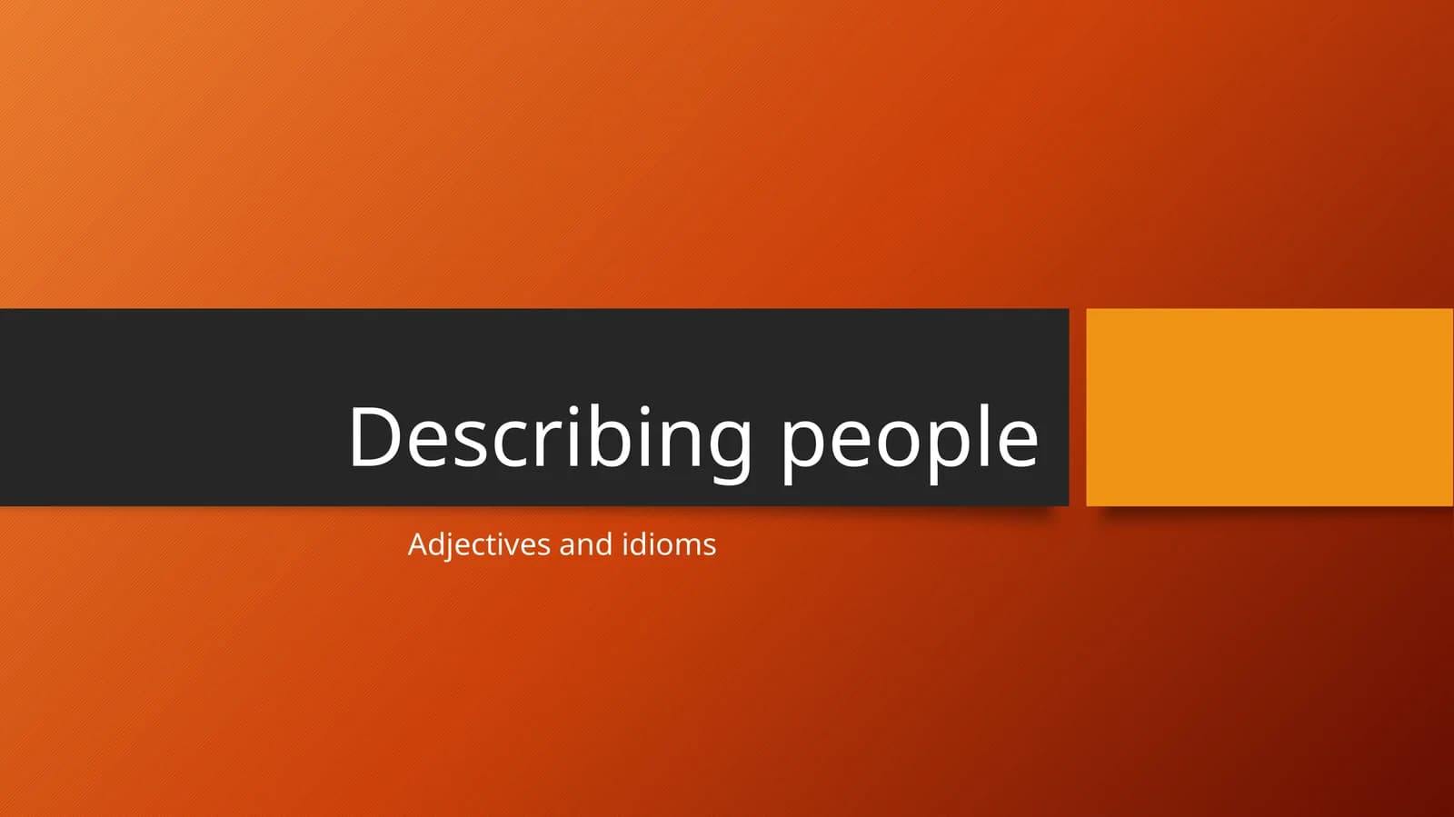Describing people