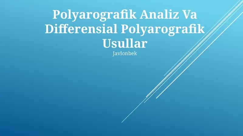 Poliarografik Analiz Va Differensial Polyarografik Usullar