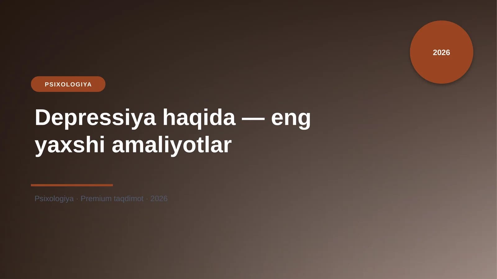 Depressiya haqida — eng yaxshi amaliyotlar