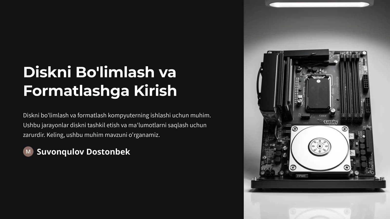 Bo'limlash va Formatlash