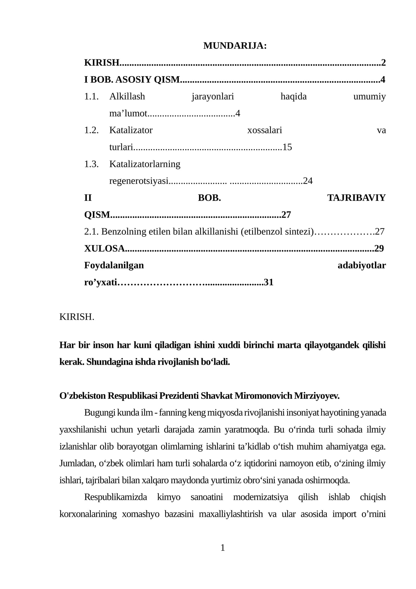 Alkillash jarayonlari va katalizatorlari
