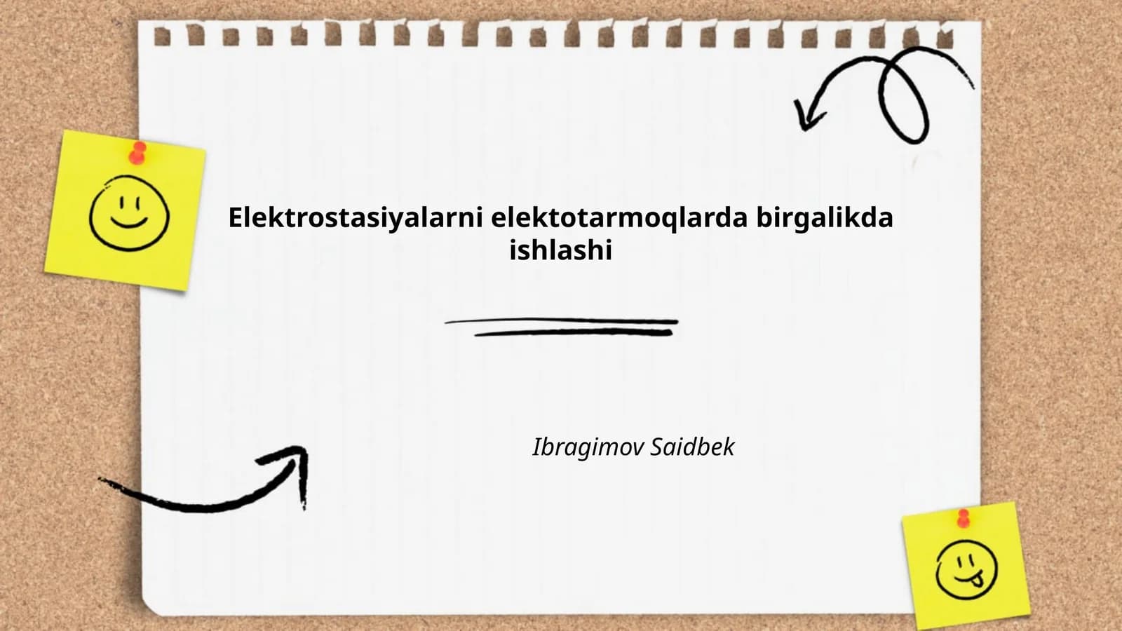 Elektrostasiyalarni elektotarmoqlarda birgalikda ishlashi
