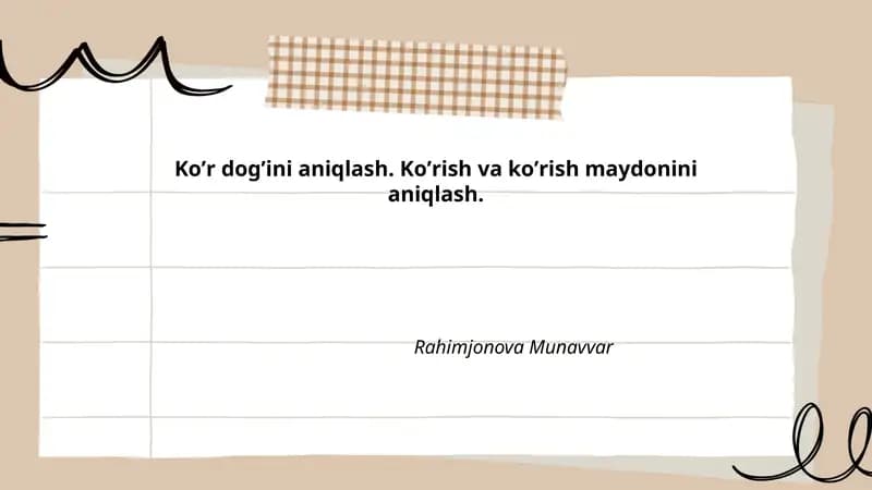 Koʼr dogʼini aniqlash