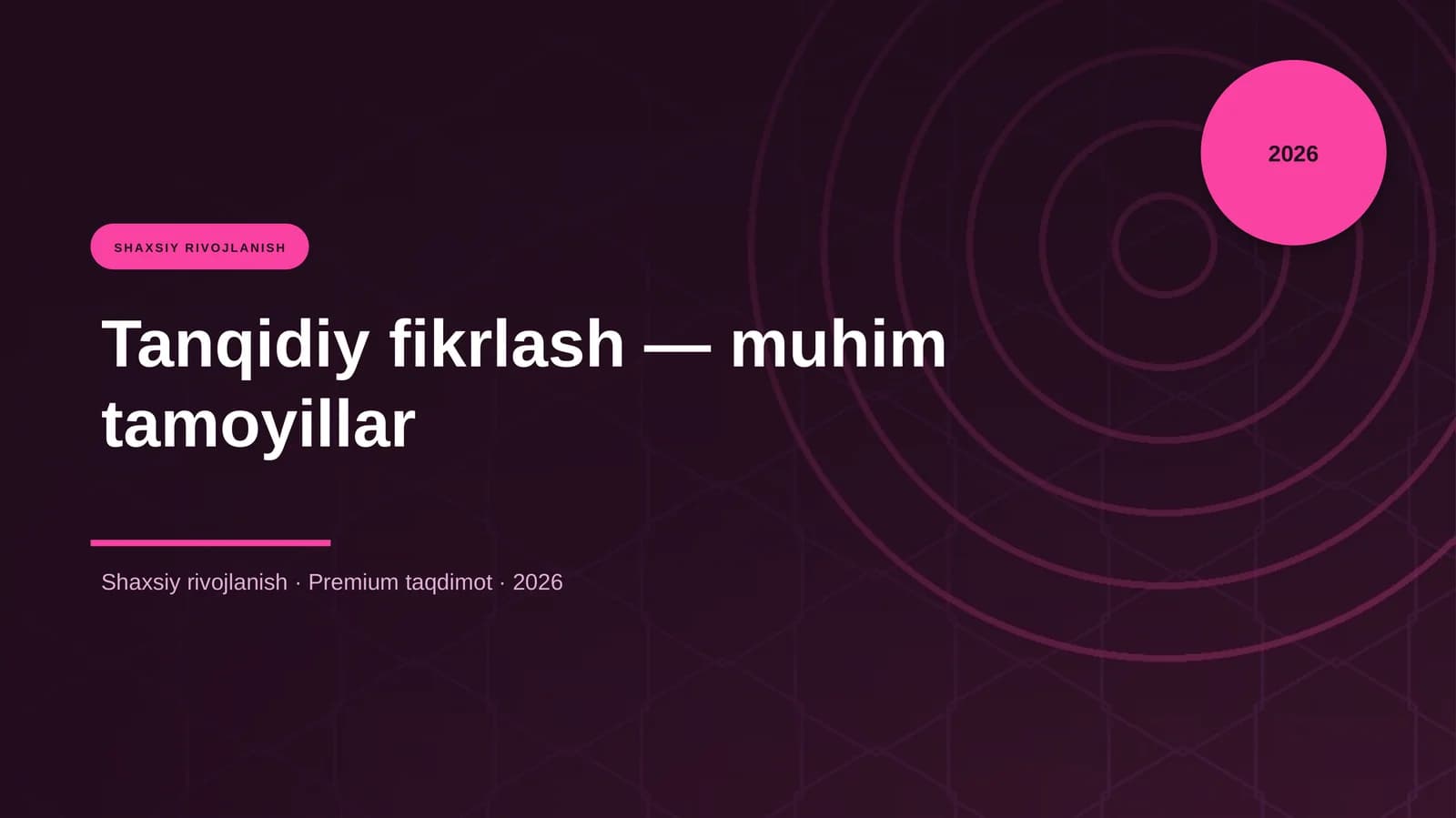 Tanqidiy fikrlash — muhim tamoyillar