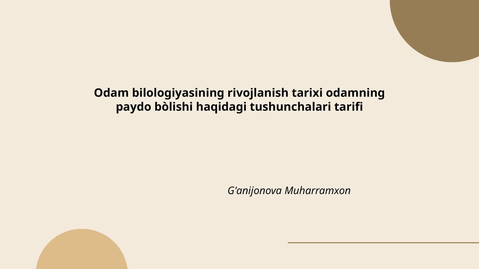 Odamlar biologiyasining rivojlanishi