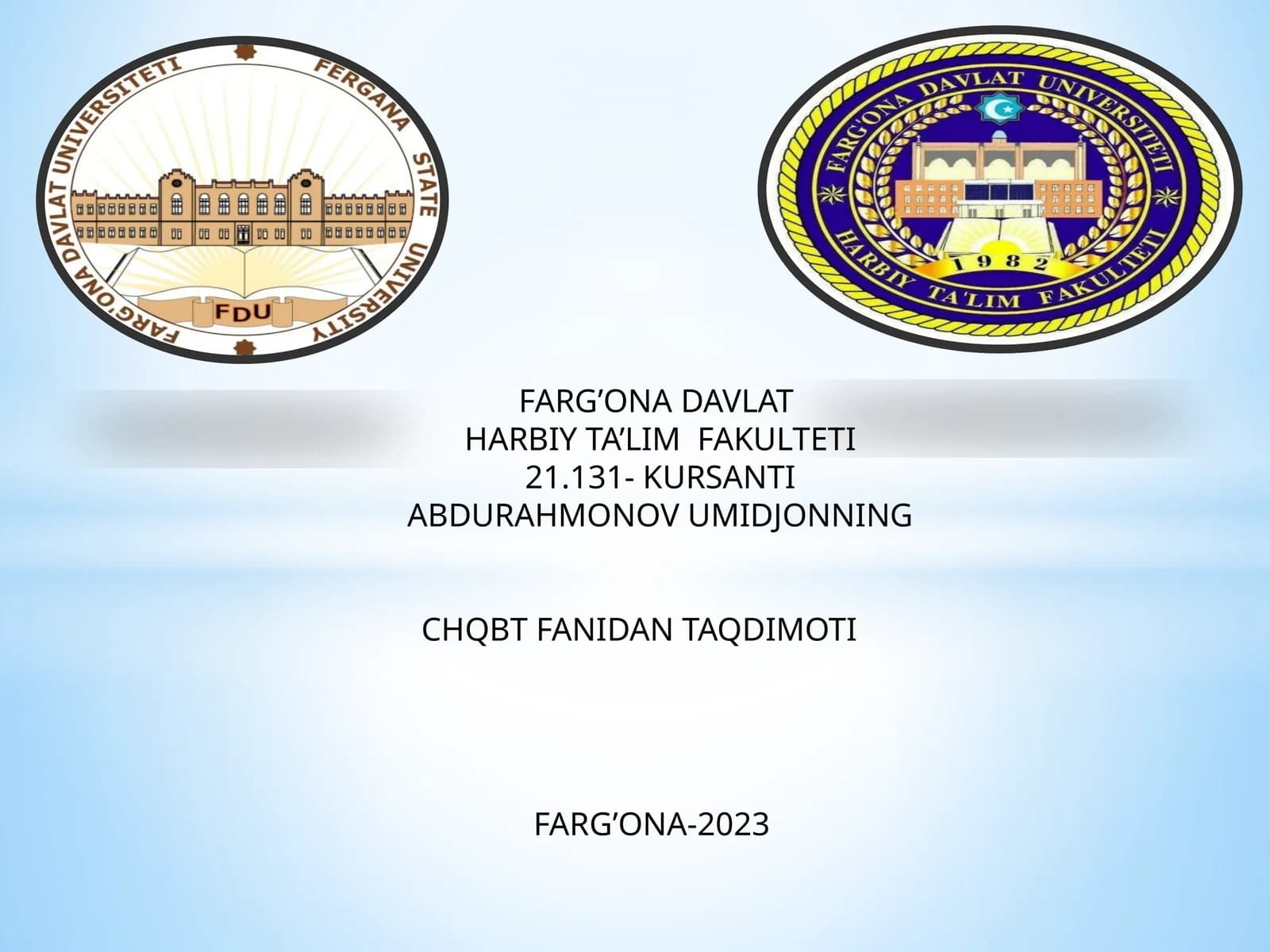 CHQBT FANIDAN TAQDIMOTI