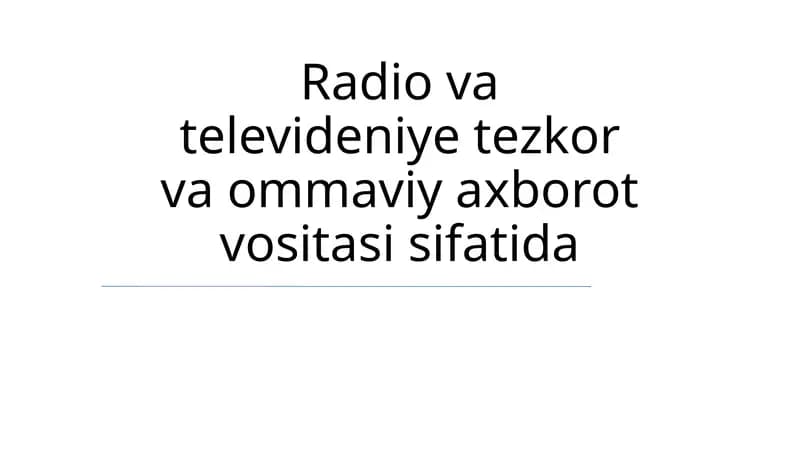Radio va televideniye