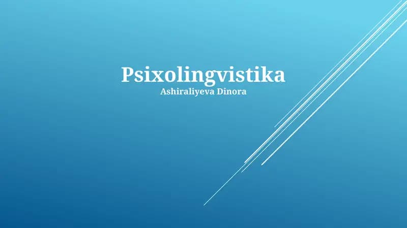 Psixolingvistika