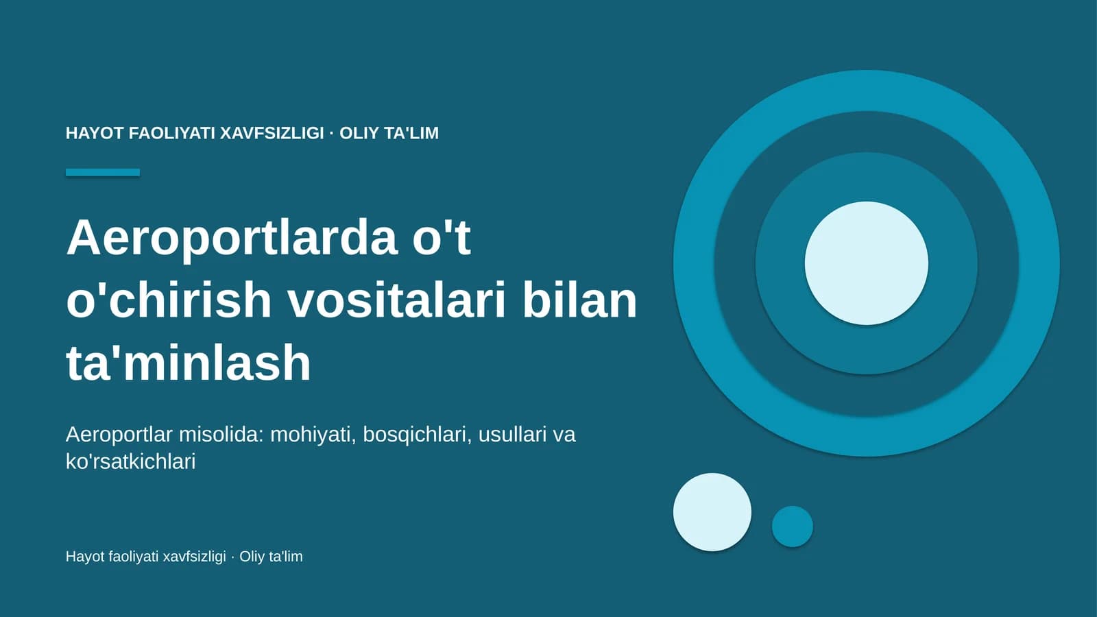 Aeroportlarda o't o'chirish vositalari bilan ta'minlash