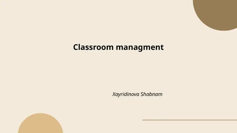 Classroom management