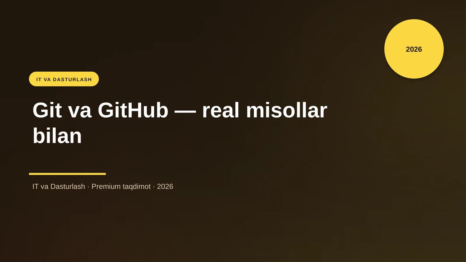 Git va GitHub — real misollar bilan