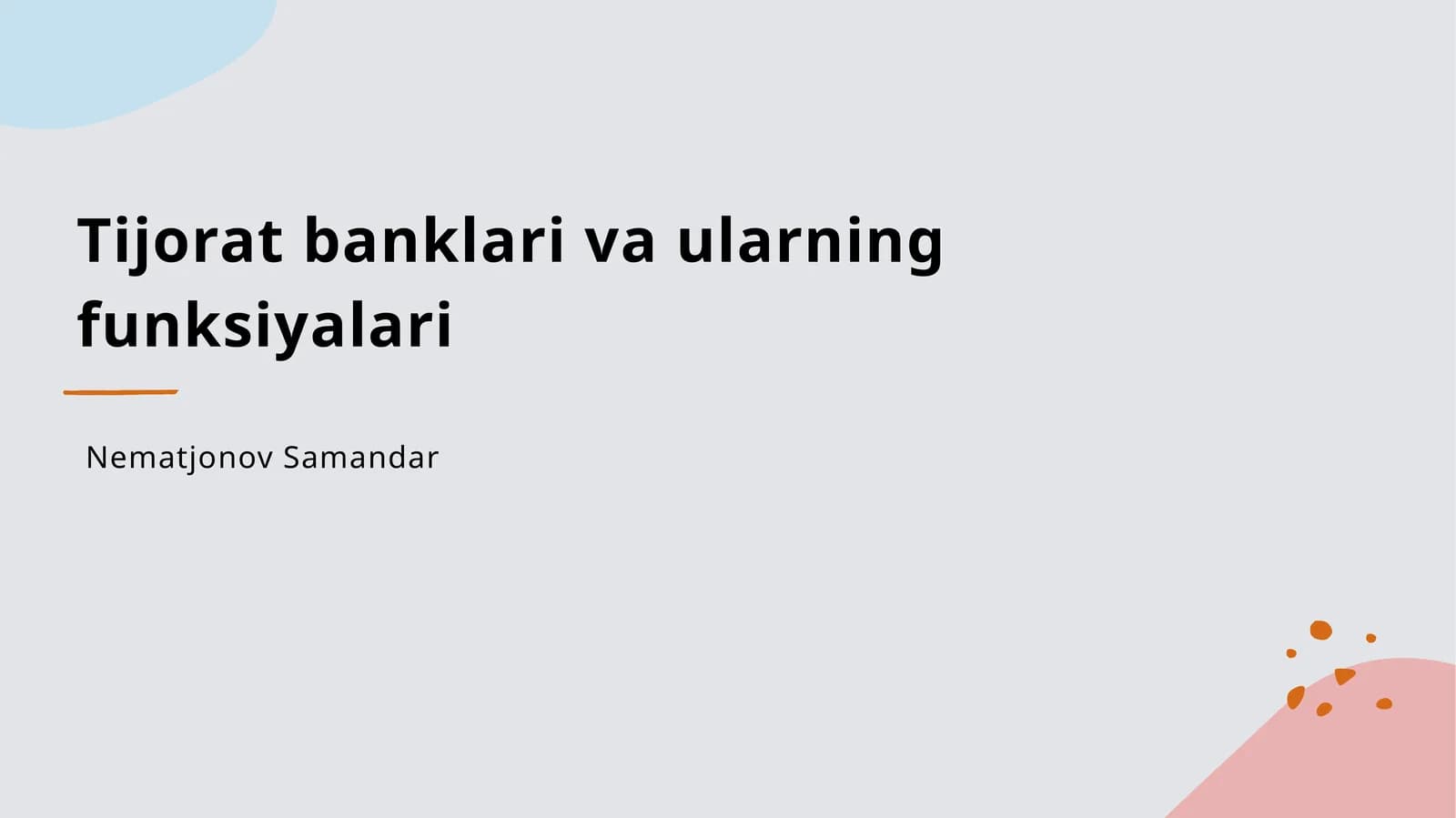Tijorat banklari va ularning funksiyalari