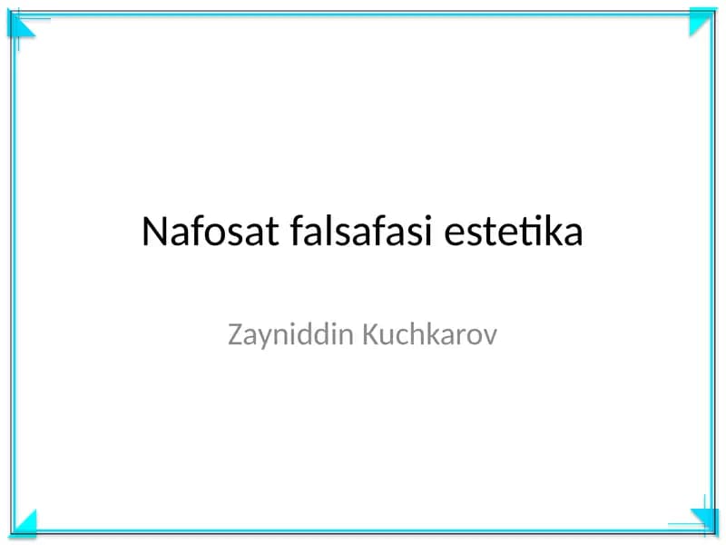 Nafosat falsafasi estetika