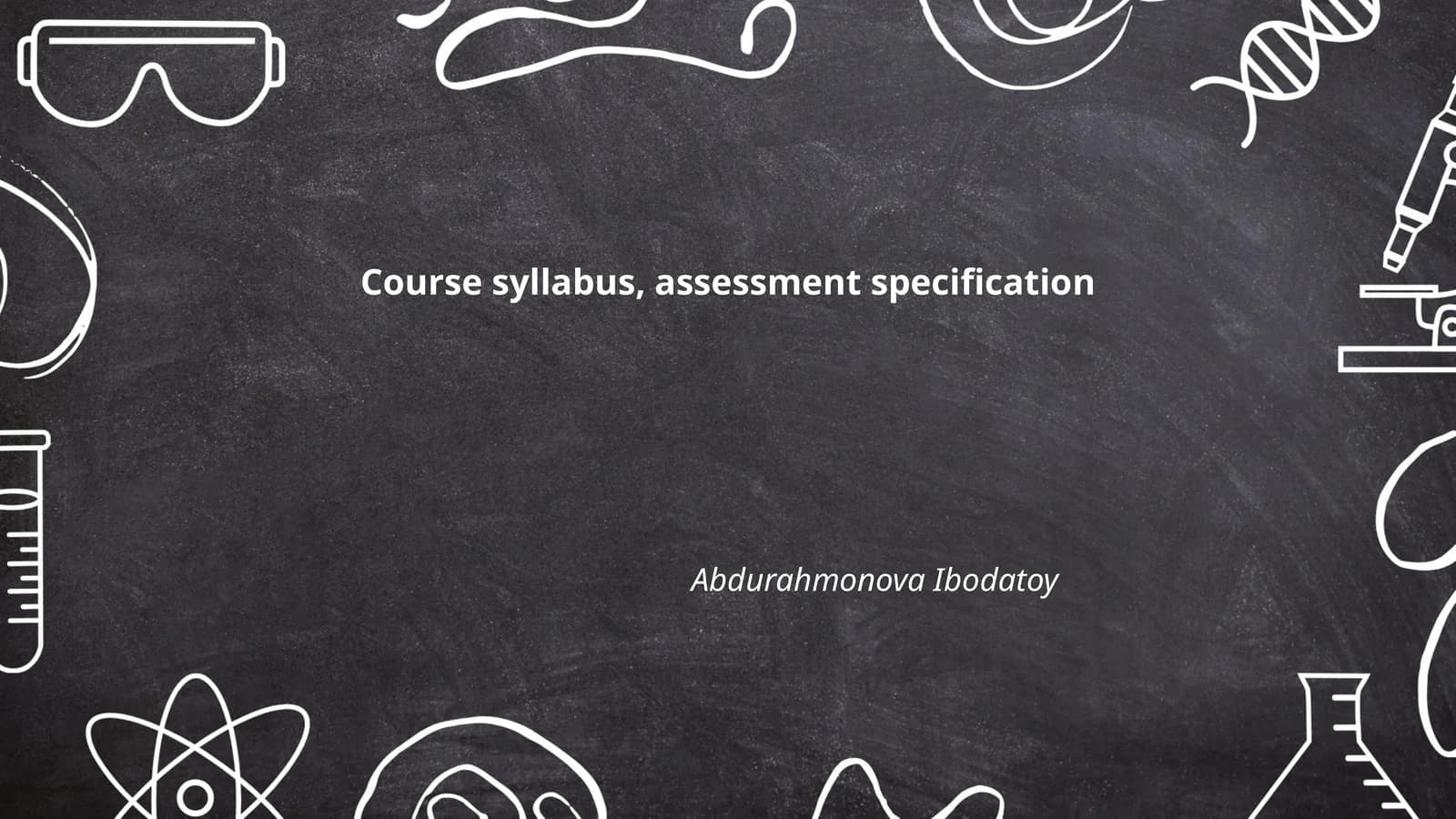Course syllabus, assessment specification
