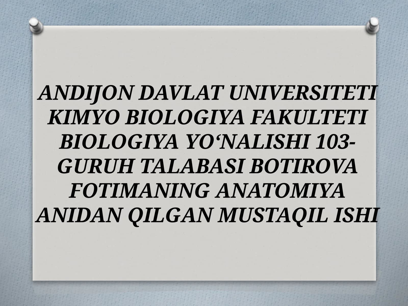 Anatomiya faniga kirish