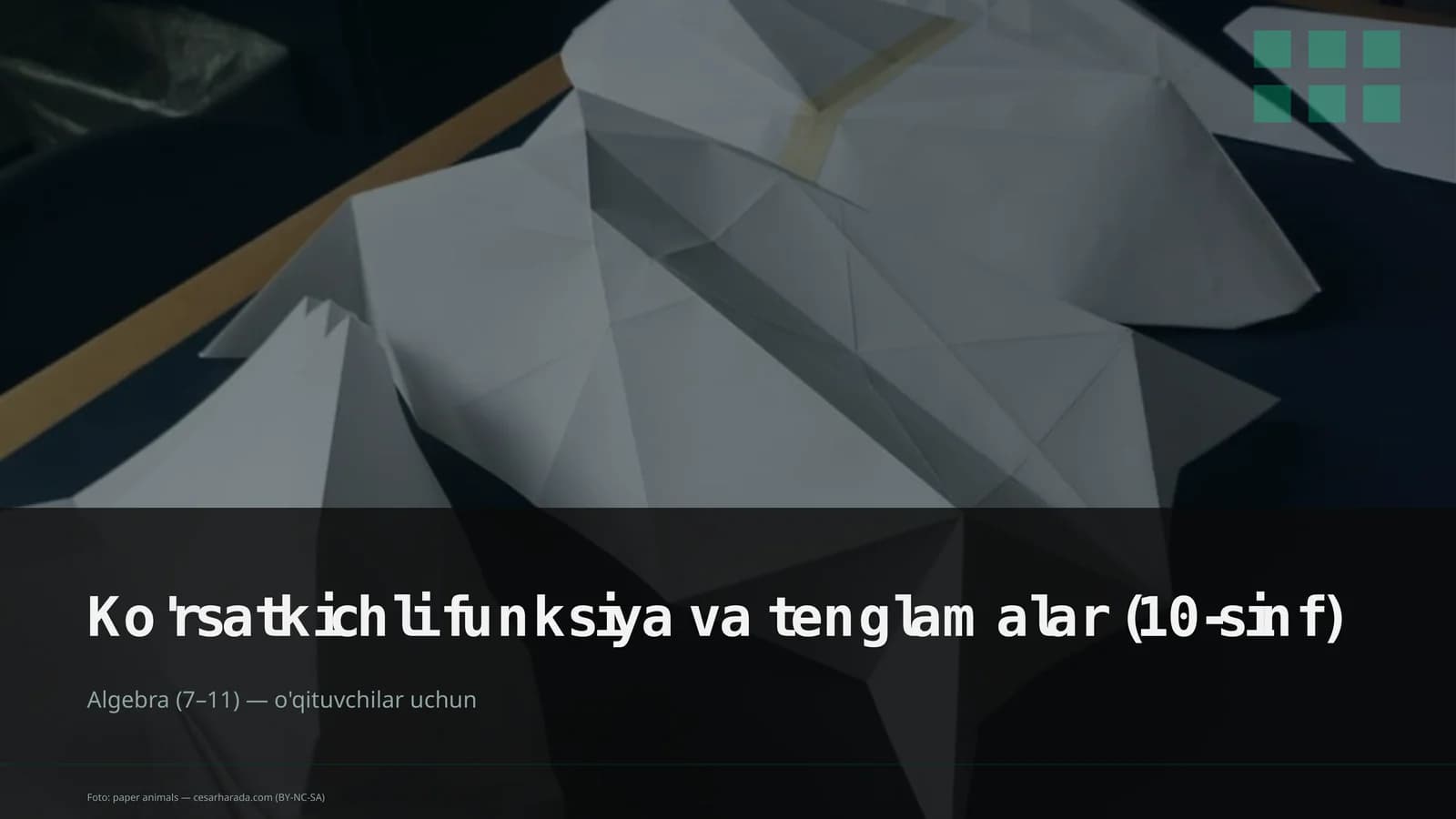 Ko'rsatkichli funksiya va tenglamalar (10-sinf)