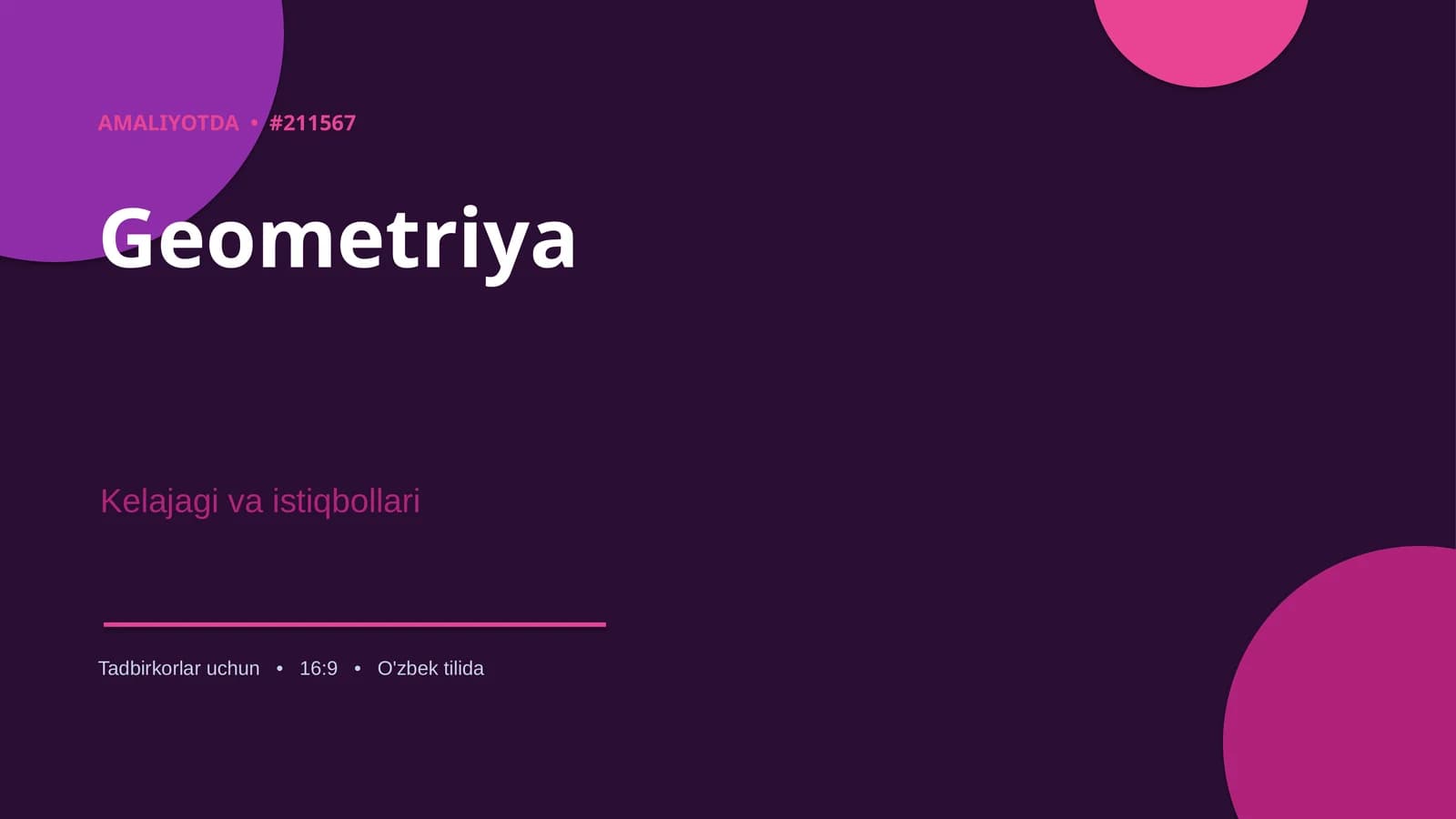 AMALIYOTDA • #211567 Geometriya