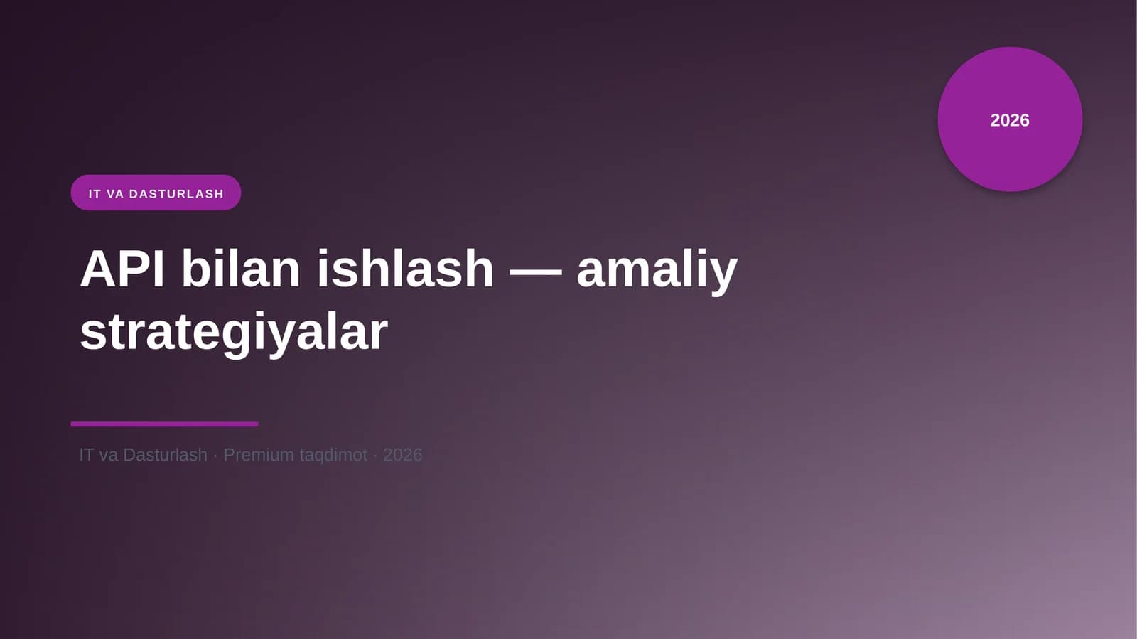 API bilan ishlash — amaliy strategiyalar