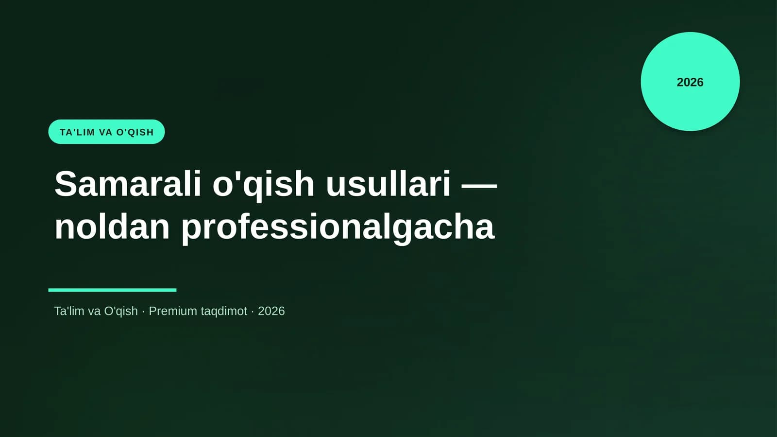 Samarali o'qish usullari — noldan professionalgacha