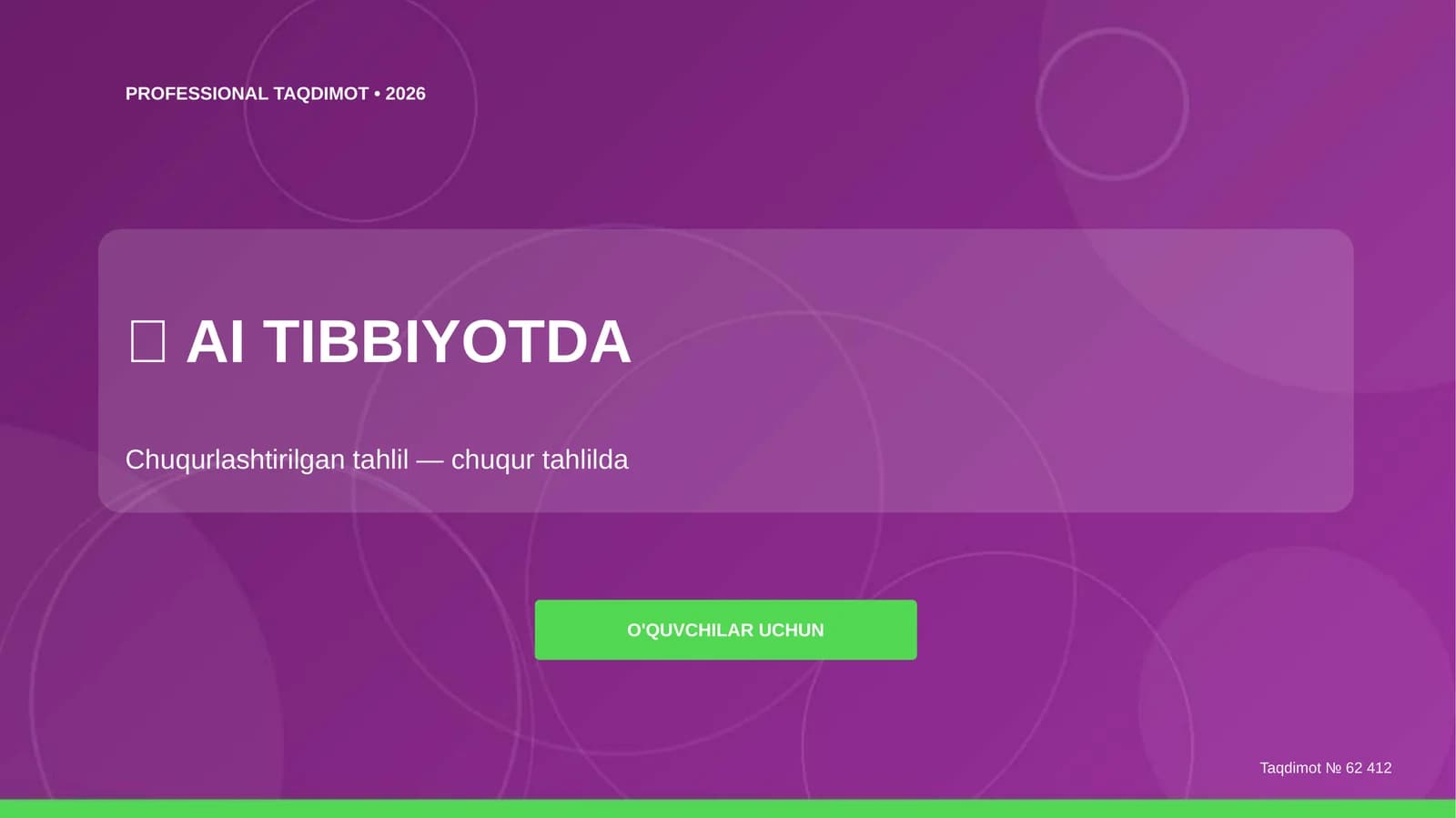 AI Tibbiyotda Chuqurlashtirilgan Tahlil
