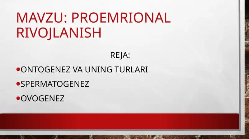 Proemrional rivojlanish