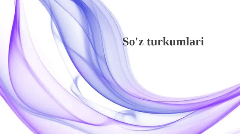 So'z turkumlari