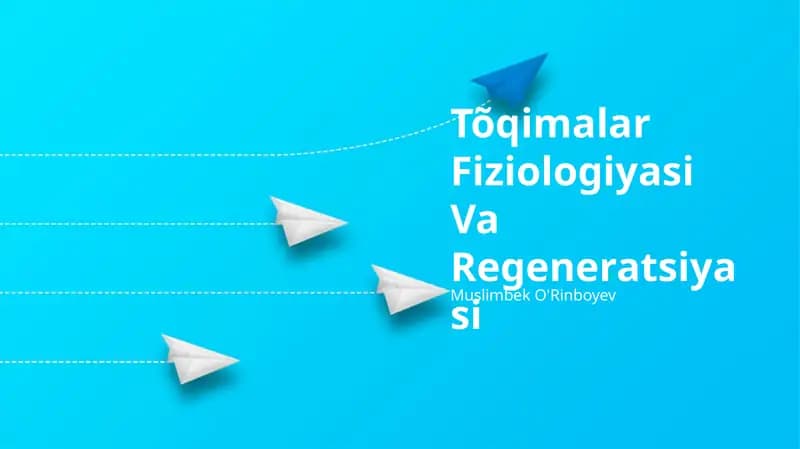 Tõqimalar Fiziologiyasi Va Regeneratsiyasi