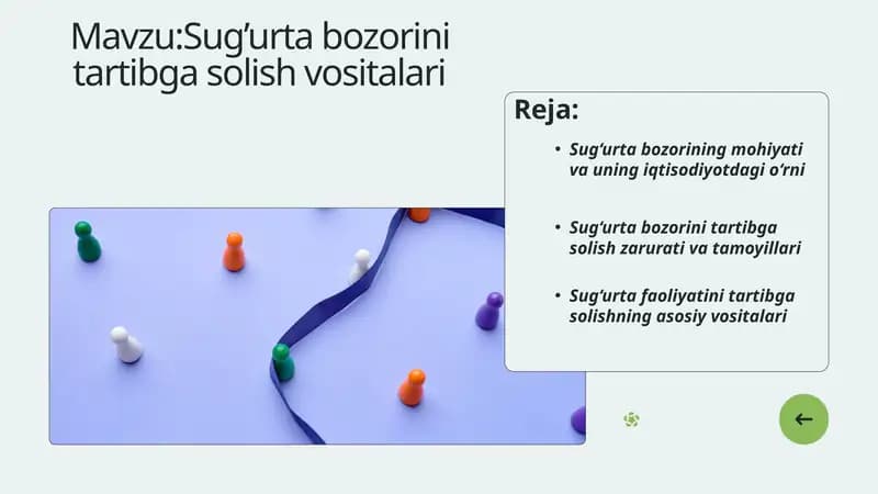 Sug’urta bozorini tartibga solish vositalari