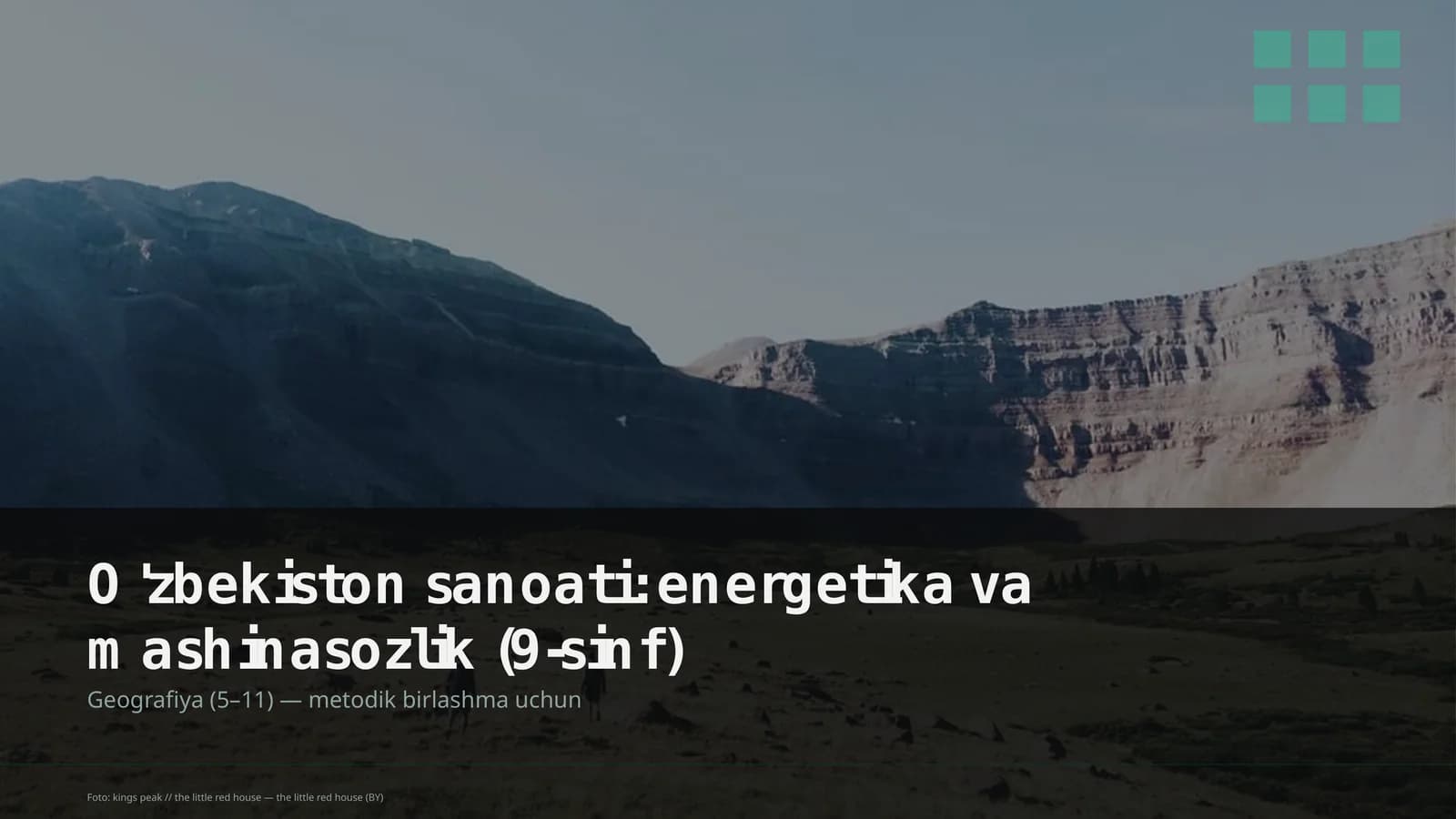 O'zbekiston sanoati: energetika va mashinasozlik (9-sinf)