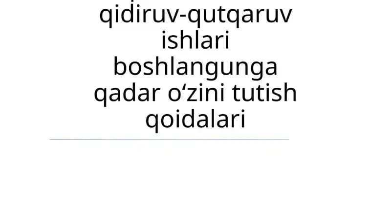Favqulodda holatda qidiruv-qutqaruv ishlari boshlangunga qadar oʻzini tutish qoidalari