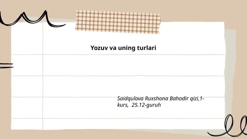 Yozuv va uning turlari