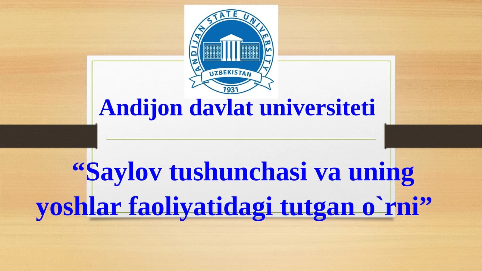 Saylov tushunchasini o'rgating
