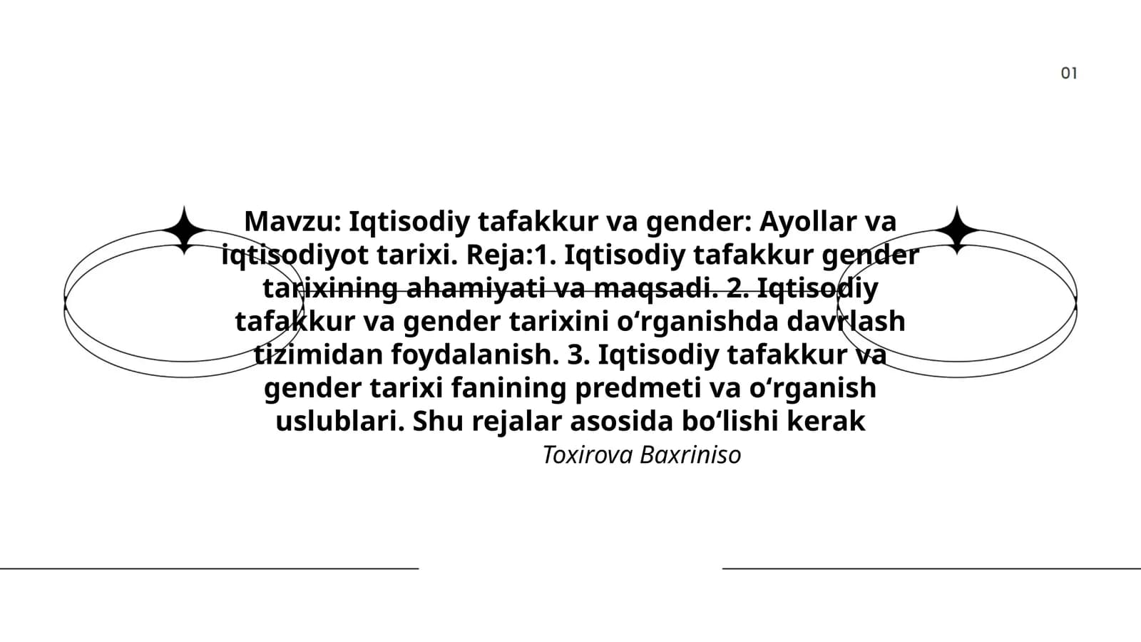 Iqtisodiy tafakkur va gender: Ayollar va iqtisodiyot tarixi