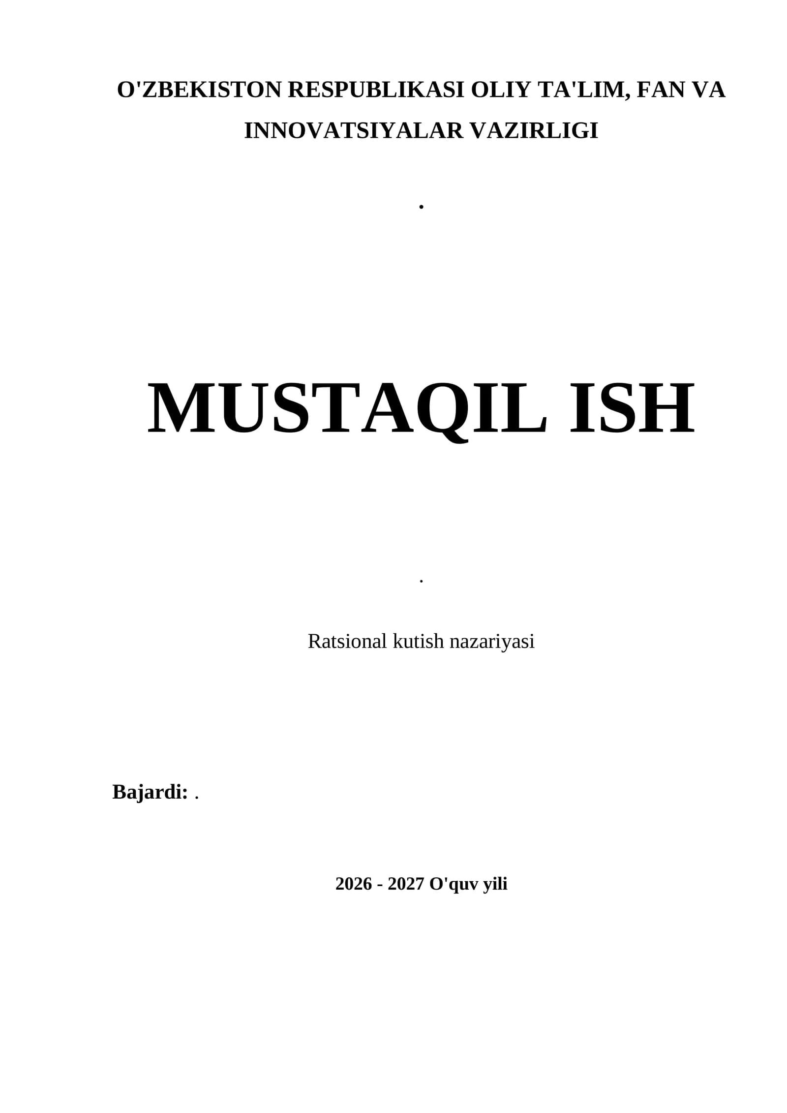 Ratsional kutish nazariyasi