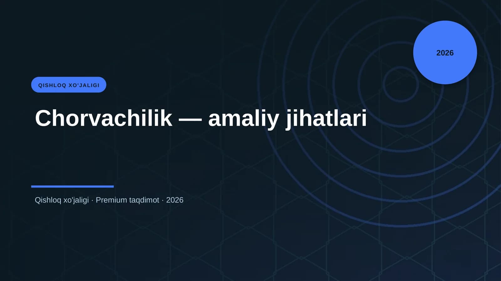 Chorvachilik — amaliy jihatlari