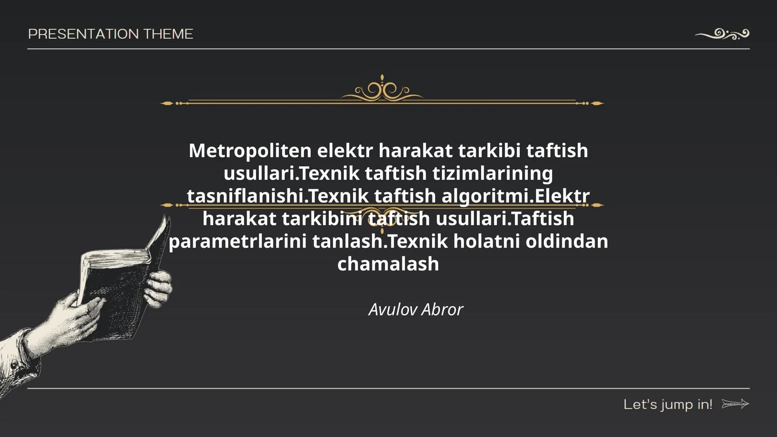 Metropoliten elektr harakat tarkibi taftish usullari