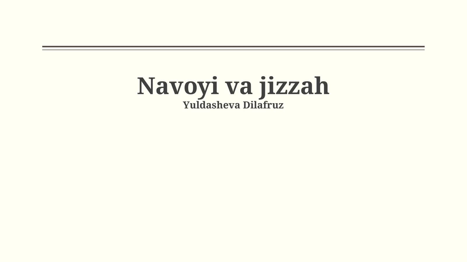 Navoiy va Jizzah