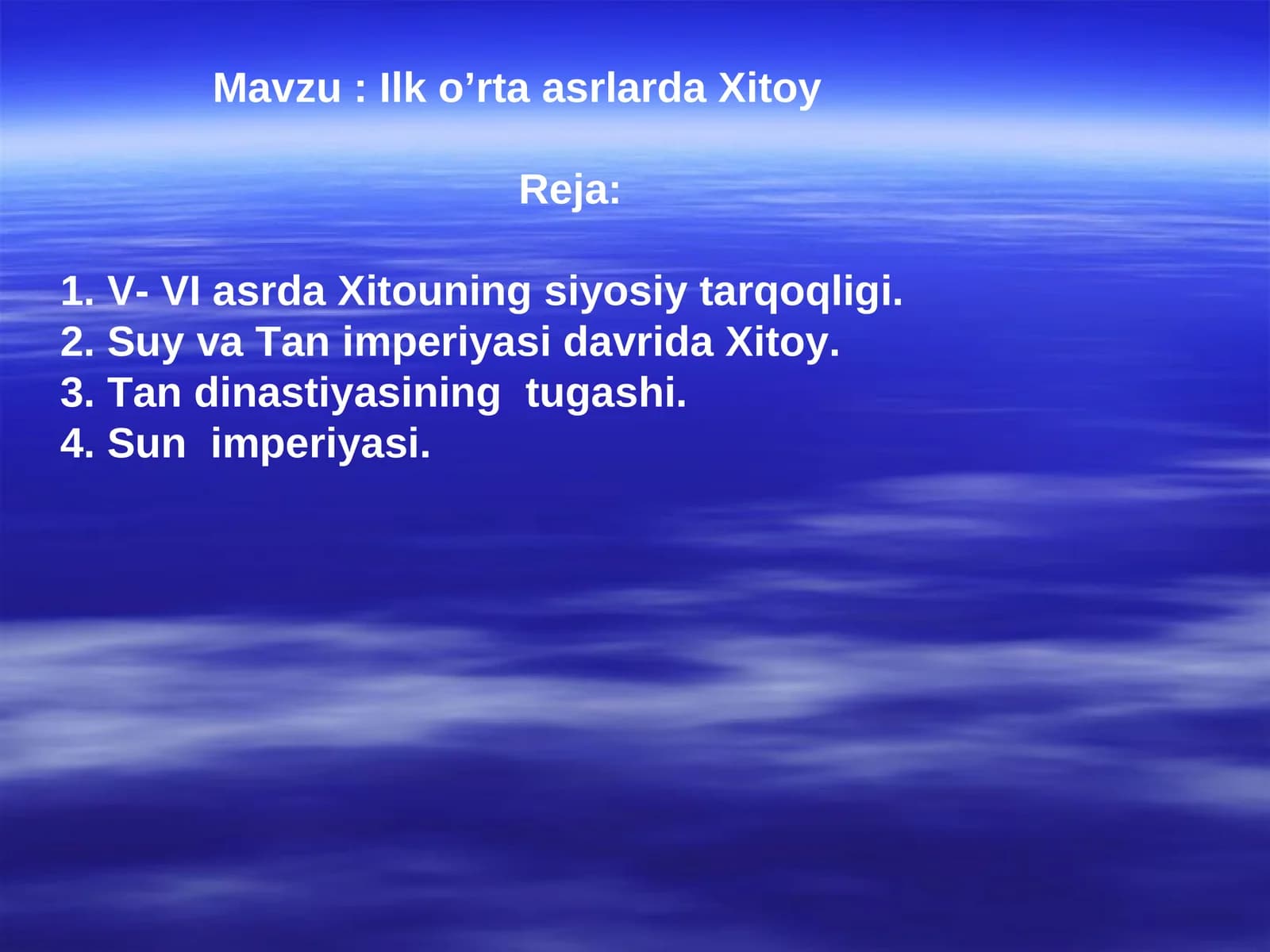 Ilk o’rta asrlarda Xitoy