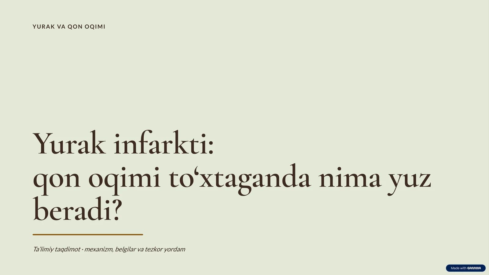 YURAK VA QON OQIMI