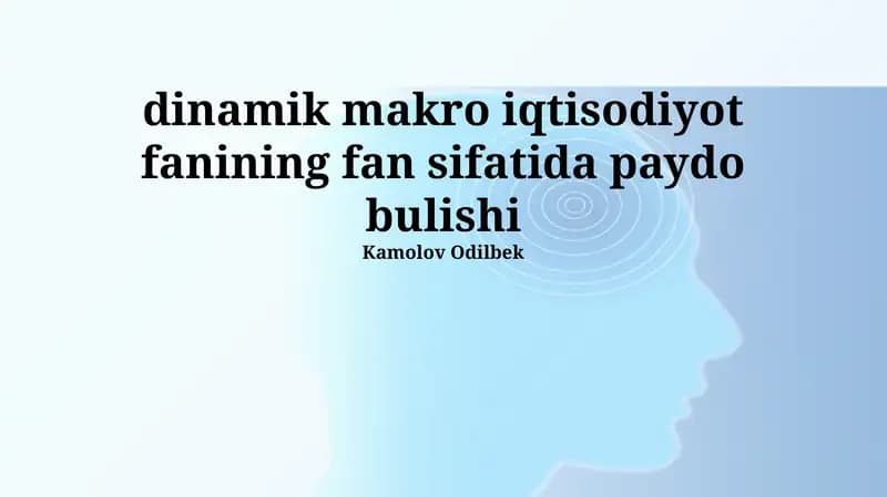 Dinamik Makroiqtisodiyot