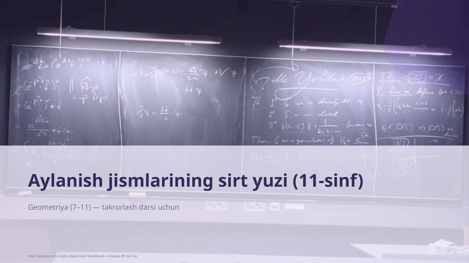 Aylanish jismlarining sirt yuzi (11-sinf)