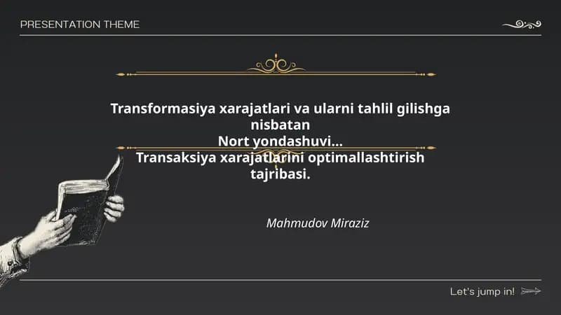 Transformasiya xarajatlari va ularni tahlil gilishga nisbatan Nort yondashuvi... Transaksiya xarajatlarini optimallashtirish tajribasi.