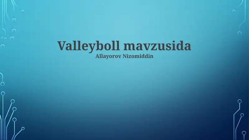 Valleyboll mavzusida