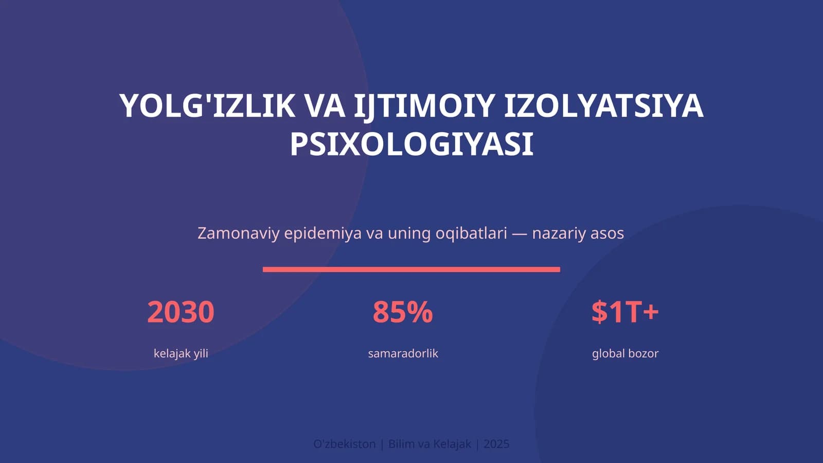 YOLG'IZLIK VA IJTIMOIY IZOLYATSIYA PSIXOLOGIYASI