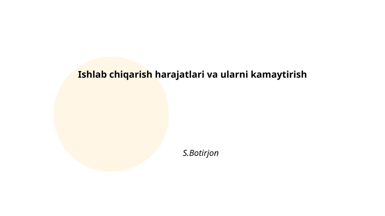 Ishlab chiqarish harajatlari va ularni kamaytirish