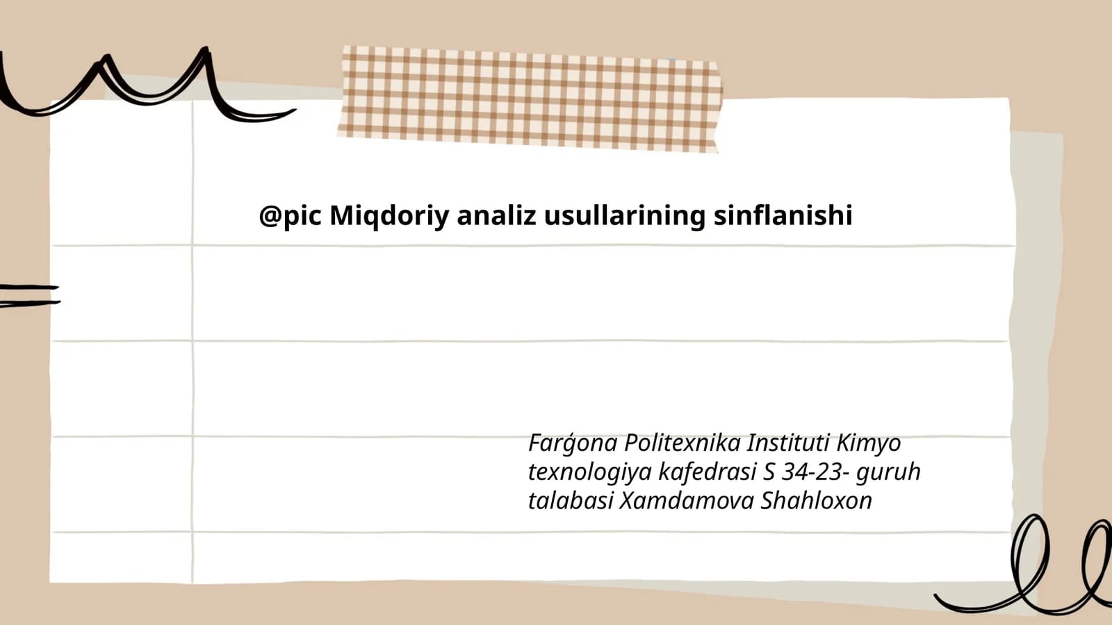 Miqdoriy analiz usullarining sinflanishi