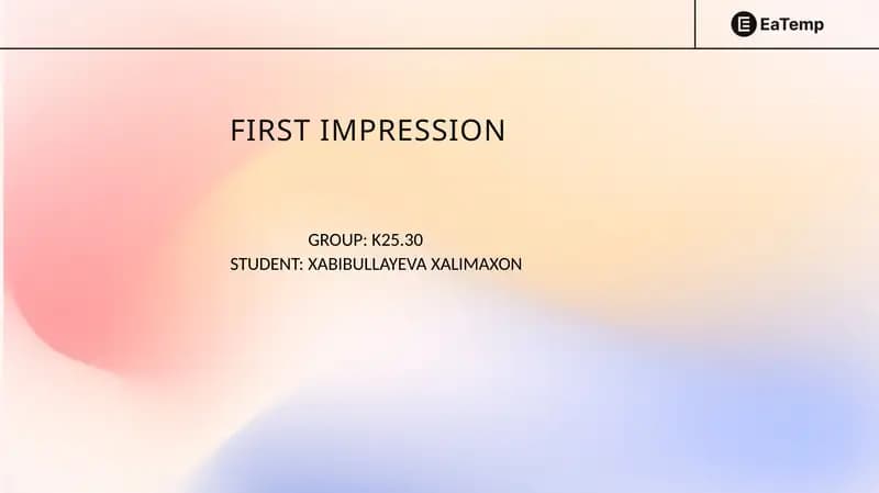FIRST IMPRESSION