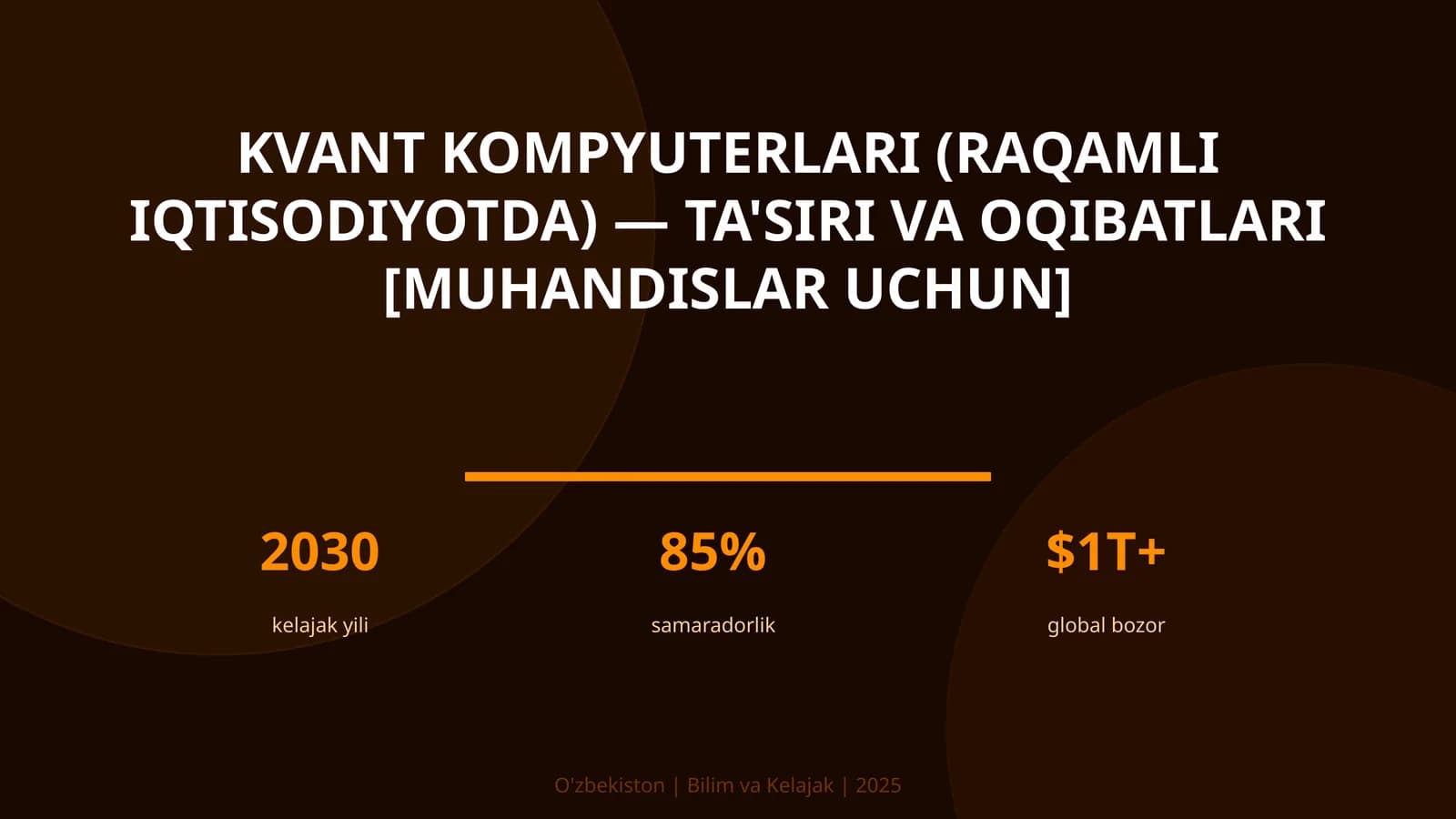 KVANT KOMPYUTERLARI (RAQAMLI IQTISODIYOTDA) — TA'SIRI VA OQIBATLARI [MUHANDISLAR UCHUN]